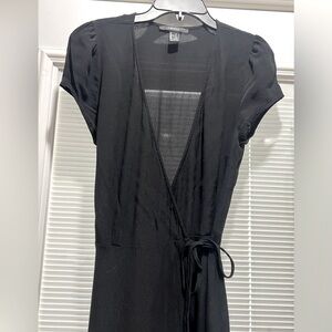 Black Chiffon Wrap Dress